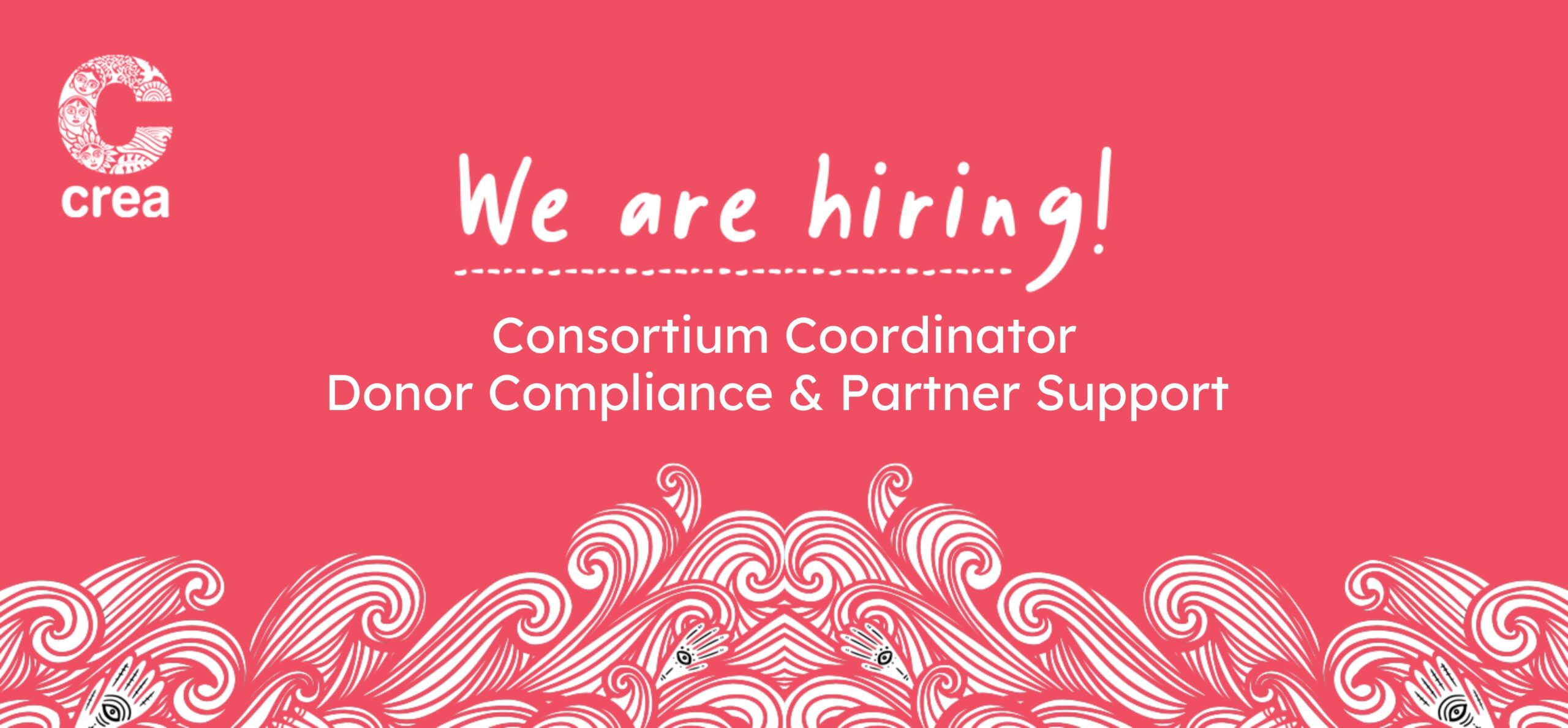 Website hiring banner for Consortium Coordinator – Donor Compliance & Partner Support